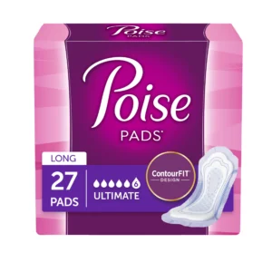 Poise Ultimate Long Extra Coverage Pad 15.94 " L, Package of 27
