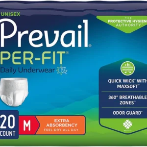 Prevail Per-Fit Unisex Daily Underwear, Extra Absorbency, Pull On with Tear Away Seams