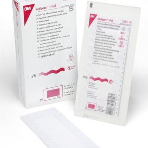 3M Medipore Soft Cloth: 3.5" x 8", 25 Count, Sterile White