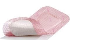 Allevyn Gentle Border Lite Foam Dressing: 10 Count, Pink, 2" x 2"