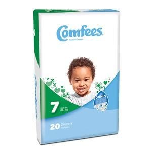 Comfees Baby Diapers: Size 7, 20 Count White