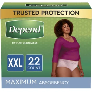 Depend FIT-FLEX Female Adult Absorbent Underwear Pull On with Tear Away Seams 2X-Large