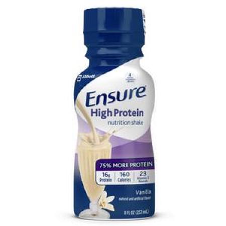Ensure High Protein Nutrition Shake, Vanilla, 8 Oz. Bottle, Ready To Use, 24 Count, #64117