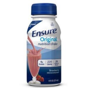 Ensure Original Nutrition Shake, Strawberry, 8 Ounce Bottle, Ready To Use, 1 Count, #57234