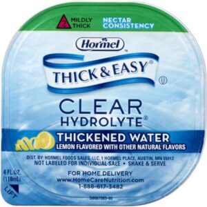 Hormel Thick & Easy Hydrolyte Thickened Water, Lemon Flavor, Nectar Consistency, Ready To Use, 4 Ounce Portion Cup, 24 Count, #23061