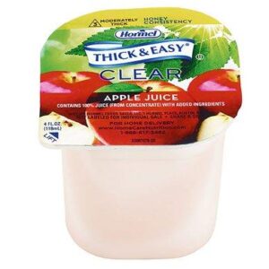 Hormel Thick & Easy Thickened Apple Juice, Honey Consistency, Ready To Use, 4 Ounce Portion Cup, 24 Count, #12687